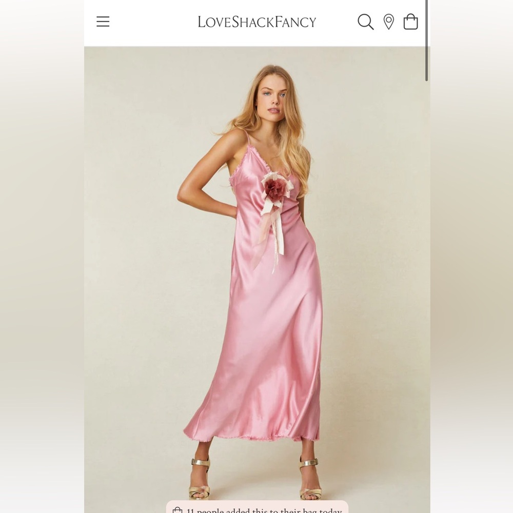 LoveShackFancy Pink Silk Dress